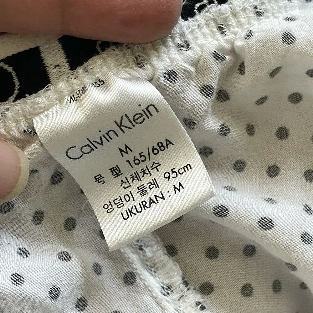 Calvin Klein Shorts polka dot boxer lounge womens White Black (medium) sleep